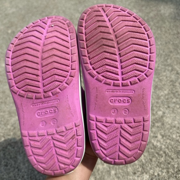 Crocs Kids Crocband Taffy Pink Clogs - Size J 2 - Picture 5 of 5